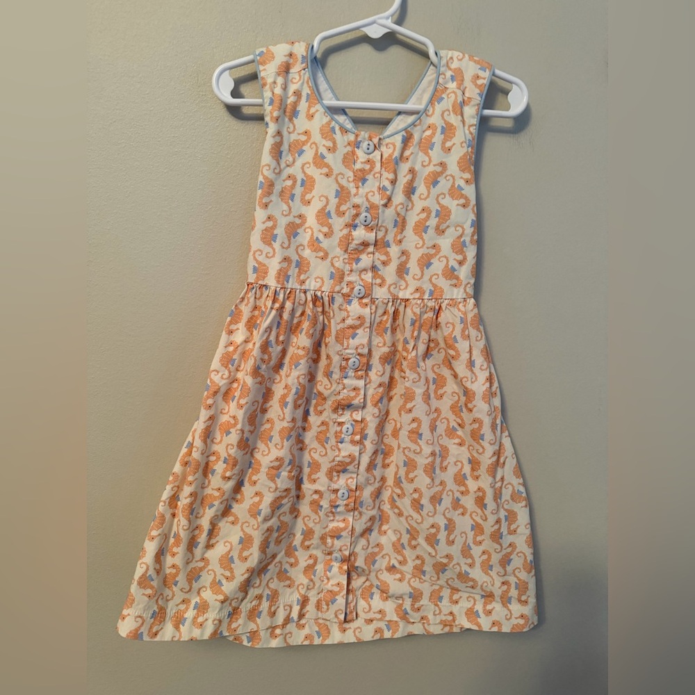 James & Lottie Orange Seahorse Print Dress